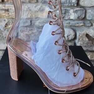 Rose Gold Clear Dress Heel boot